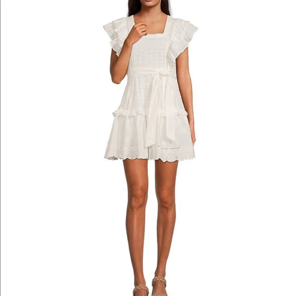 A Loves A
Ruffle Butterfly Cap Sleeve Square Neck Tiered Tie Waist  Dress🌺